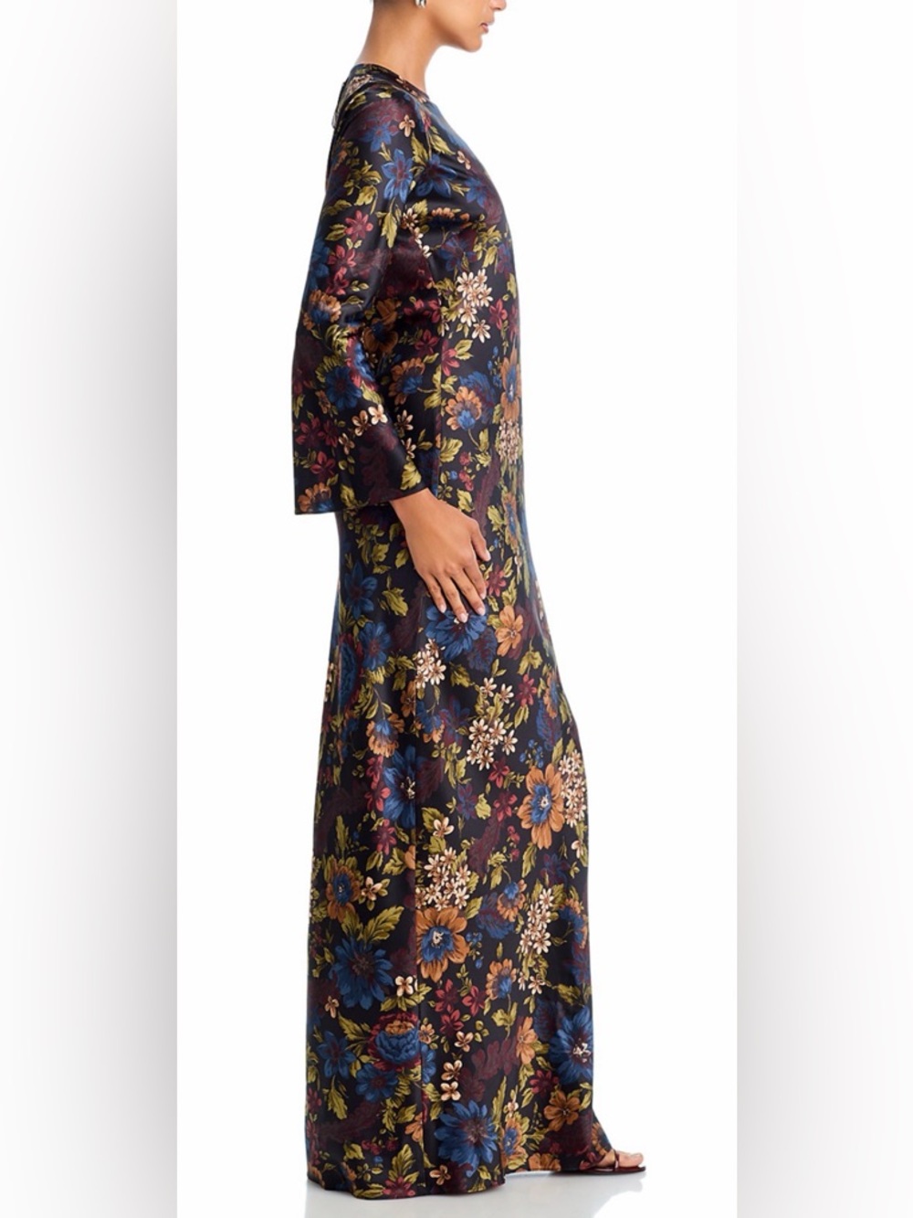 Veronica Beard Floral Gemma Maxi Dress in Black Multi - Picture 5 of 9